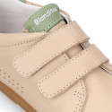 BLANDITOS kids school sneakers laceless in ivory nappa leather.