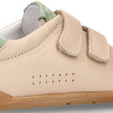 BLANDITOS kids school sneakers laceless in ivory nappa leather.