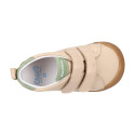 BLANDITOS kids school sneakers laceless in ivory nappa leather.