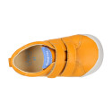 BLANDITOS kids school sneakers laceless in yolk color nappa leather.