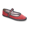 FASHION VELVET stylized Girl Mary Jane shoes with buckle and clip fastening.