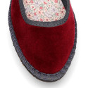 FASHION VELVET stylized Girl Mary Jane shoes with buckle and clip fastening.