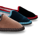 Slipper mujer MODA estilizada en TERCIOPELO.