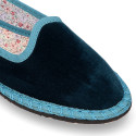 Slipper mujer MODA estilizada en TERCIOPELO.