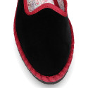 Slipper mujer MODA estilizada en TERCIOPELO.