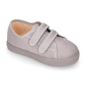 Autumn winter canvas OKAA kids tennis shoes to dress laceless.