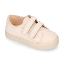 Autumn winter canvas OKAA kids tennis shoes to dress laceless.