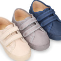 Autumn winter canvas OKAA kids tennis shoes to dress laceless.