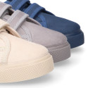 Autumn winter canvas OKAA kids tennis shoes to dress laceless.