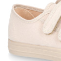 Autumn winter canvas OKAA kids tennis shoes to dress laceless.