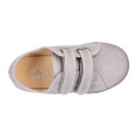 Autumn winter canvas OKAA kids tennis shoes to dress laceless.