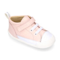 BLANDITOS kids ankle sneakers laceless in nappa leather.