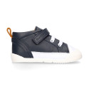 BLANDITOS kids ankle sneakers laceless in nappa leather.