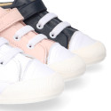 BLANDITOS kids ankle sneakers laceless in nappa leather.