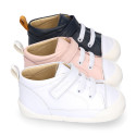 BLANDITOS kids ankle sneakers laceless in nappa leather.