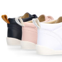 BLANDITOS kids ankle sneakers laceless in nappa leather.