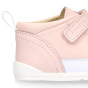 BLANDITOS kids ankle sneakers laceless in nappa leather.