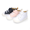 BLANDITOS kids ankle sneakers laceless in nappa leather.