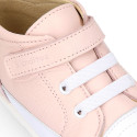 BLANDITOS kids ankle sneakers laceless in nappa leather.