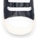 BLANDITOS kids ankle sneakers laceless in nappa leather.