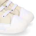 BLANDITOS kids ankle sneakers laceless in soft nappa leather.