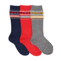 CHILDREN´S NORDIC BORDER EMBROIDERY KNEE-HIGH WARM SOCKS BY CONDOR.