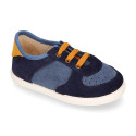 Kids suede leather CASUAL Sneaker shoes with laces.