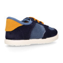 Kids suede leather CASUAL Sneaker shoes with laces.