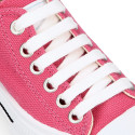 French Pink Cotton canvas OKAA Sneaker shoes with shoelaces and toe cap.