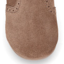 SUPER FLEXIBLE Kids Ankle boot shoes with zipper closure and elastic band in suede leather.