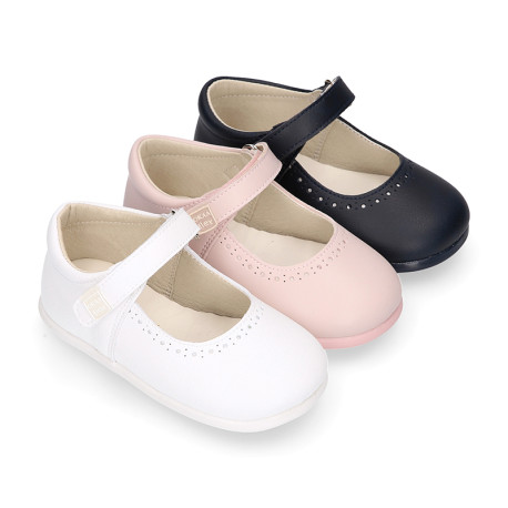 OKAA FLEX Girl Mary Jane shoes with zero drop in micro canvas.