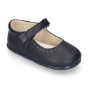 OKAA FLEX Girl Mary Jane shoes with zero drop in micro canvas.