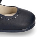 OKAA FLEX Girl Mary Jane shoes with zero drop in micro canvas.