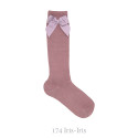 CHILDREN´S COTTON KNEE-HIGH SOCKS WITH GROSGRAIN SIDE BOW BY CONDOR.