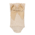 CHILDREN´S FINE RIB BRIGHT SHORT SOCKS WITH BACK GROSGRAIN BOW BY CONDOR.