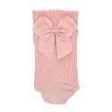 CHILDREN´S FINE RIB BRIGHT SHORT SOCKS WITH BACK GROSGRAIN BOW BY CONDOR.