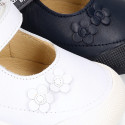 BLANDITOS Girl Mary Jane shoes with flower design in nappa leather.