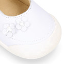 BLANDITOS Girl Mary Jane shoes with flower design in nappa leather.