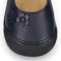 BLANDITOS Girl Mary Jane shoes with flower design in nappa leather.