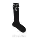 CHILDREN´S RIB KNEE HIGH SOCKS WITH A FESTOON STITCH BOW BY CONDOR.