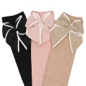 CHILDREN´S RIB KNEE HIGH SOCKS WITH A FESTOON STITCH BOW BY CONDOR.