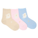 CHILDREN´S BUNNIES EMBROIDERY SHORT SOCKS BY CONDOR.