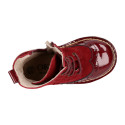 Suede leather kids SPORT Pascuala style ankle boots combined with patent leather.