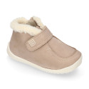 New Kids Bootie OKAA FLEX shoes with Wallabee design and with side zipper closure.