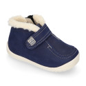 New Kids Bootie OKAA FLEX shoes with Wallabee design and with side zipper closure.