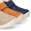 New Kids Bootie OKAA FLEX shoes with Wallabee design and with side zipper closure.