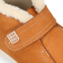 New Kids Bootie OKAA FLEX shoes with Wallabee design and with side zipper closure.