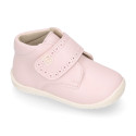 PINK color OKAA FLEX kids Bootie shoes laceless and with toe cap.