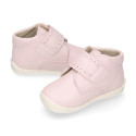 PINK color OKAA FLEX kids Bootie shoes laceless and with toe cap.