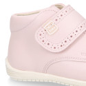 PINK color OKAA FLEX kids Bootie shoes laceless and with toe cap.